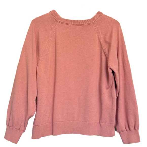 J.Crew Cashmere Cotton Sweatshirt Style Sweater in Dusty Rose - Picture 3 of 8
